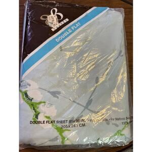 Vintage Bibb Willow Park No Iron Bed Sheet Double Flat Sheet 54x75 Sealed NOS
